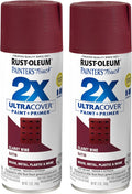 Rust-Oleum 334062-2PK Painter's Touch 2X Ultra Cover Spray Paint, 12 oz, Satin Claret Wine, 2 Pack