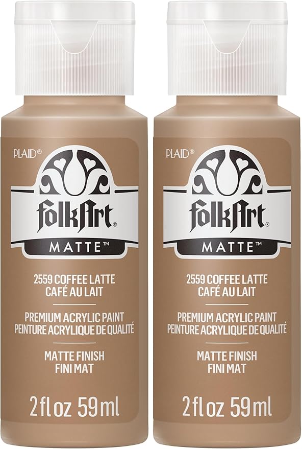 FolkArt Acrylic Paint in Assorted Colors (2 oz), 2559, Coffee Latte (Pack of 2)