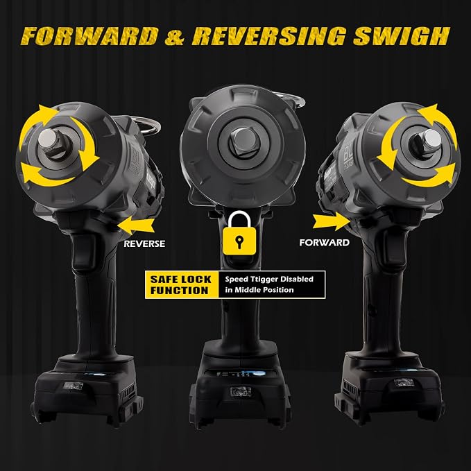 Cordless Impact Wrench 1/2" Compatible with Dewalt 20V Battery, Impact Wrench 1700FT-LBS(2300N.m) High Torque Brushless Electric Impact Power Impact Driver for Car, Truck (No Battery)