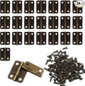 Murtenze 24Pcs Butt Hinge, 1" x 3/4" Metal Foldable Door Hinges with Screws for Cabinet Door Closet, Jewelry, Wooden Box (Antique Bronze)