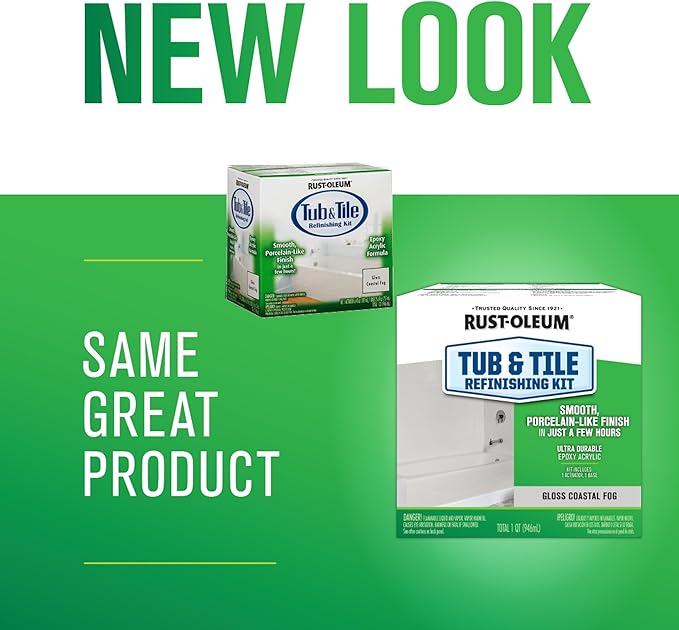 Rust-Oleum 384166 Tub And Tile Refinishing 2-Part Kit, Gloss Coastal Fog