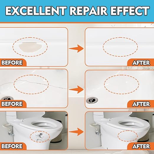 Bondtech Porcelain Repair Kit, White Bathtub & Tile Repair Kit, for Tub, Enamel, Fiberglass, Acrylic, Porcelain, Ceramic, Marble, Granite, Chips, Dents, Cracks, Hole (101)