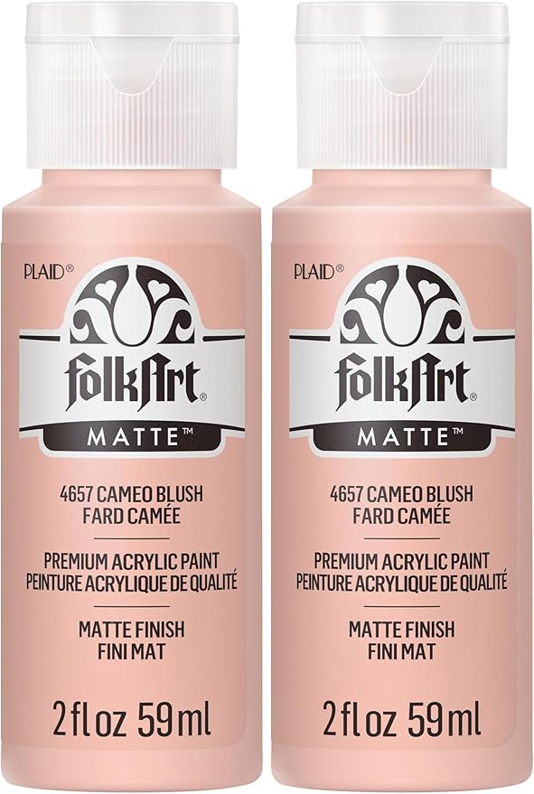 FolkArt Acrylic Paint, 2 oz, Cameo Blush (Pack of 2)