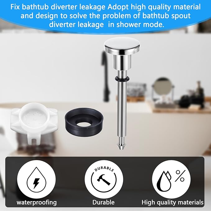 2 Set Tub Spout Diverter Repair Kit, Bathroom Shower Bathtub Leaky Faucet Repair Includes Diverters Valve Stems Seals and Diverters Gates Leak Faucet Replacement Parts