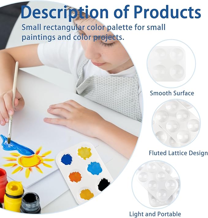 16PCS White Plastic Paint Trays - Essential for Painting Parties, DIY Crafts, and Art Painting