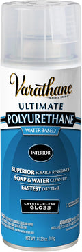 Varathane Water-Based Crystal-Clear Ultimate Polyurethane Spray | Interior Wood Protection | Fast Dry Time | Easy Clean Up | Gloss | 11.25 oz