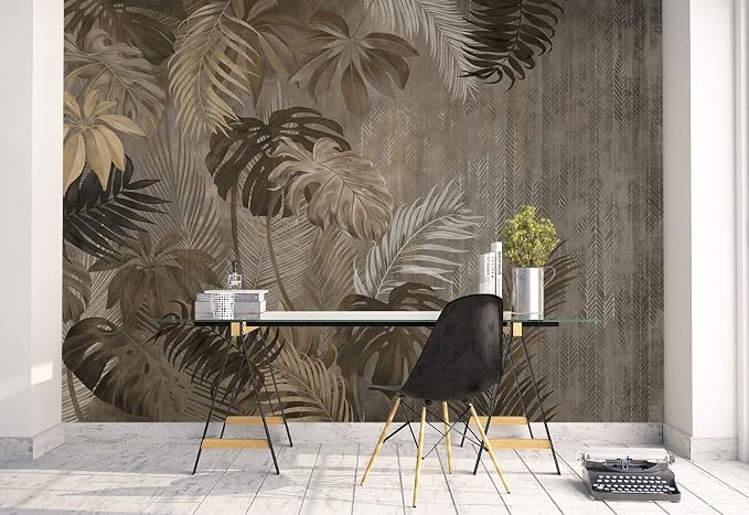 Cliouar-Turtle Backed Bamboo Plantain Leaf Plant Wall Mural Wallpaper for Bedroom Living Room 182" x 122" (Not Peel and Stick)