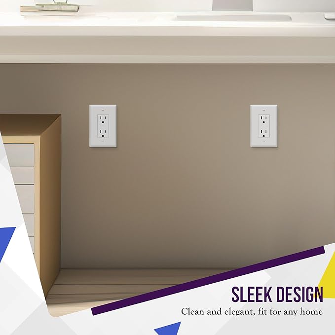 ENERLITES Decorator Light Switch or Receptacle Outlet Wall Plate, Gloss Finish, Mid-Size 1-Gang 4.88" x 3.11", Polycarbonate Thermoplastic, UL Listed, 8831M-W-10PCS, White (10 Pack)