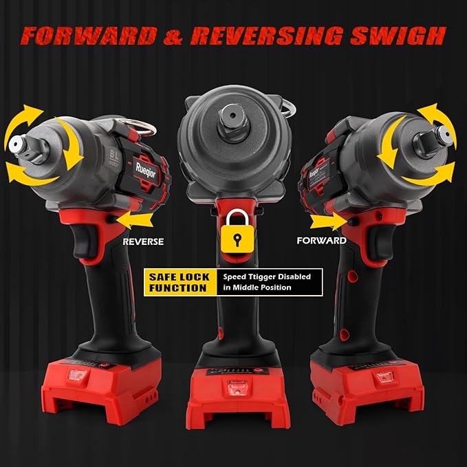 Cordless Impact Wrench 1/2" Compatible with Milwaukee 18V Battery, Impact Wrench 1000FT-LBS(1360N.m) High Torque Brushless Electric Impact Power Impact Driver for Car, Truck(No Battery)