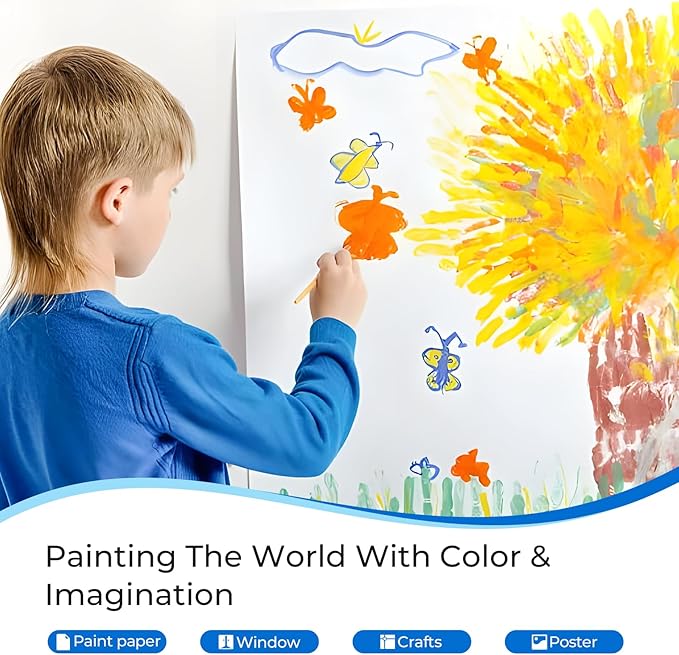 Nicpro 8 Colors Washable Finger Paint Set for Toddlers (4 oz), Non-Toxic & Baby Safe Paint for Hand and Feet, Mess Free Finger Painting Art Supplies for Kids Age 1-3 4 5 6+, Preschool Learning Gifts