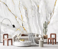 YQWDMX - Grey and White Marble Peel and Stick Wallpaper Mural for Living Room and Bedroom ZY02 M