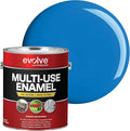 EVOLVE Multi-Purpose Alkyd Enamel – Interior Exterior Oil-Based Paint for Wood, Metal, Concrete, & Masonry, High-Gloss, Rust & Abrasion Resistant (Safety Blue, 1 Gallon)