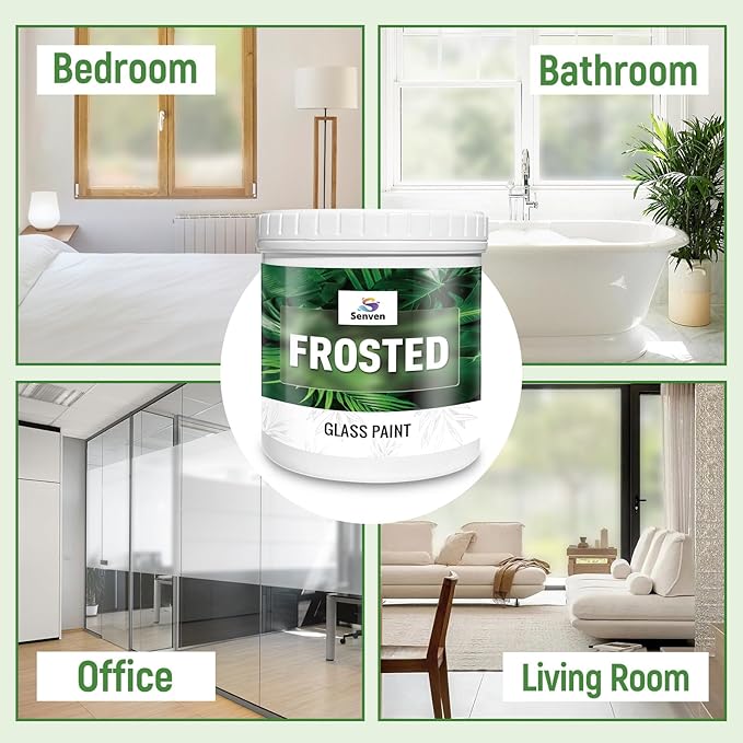 Frosted Glass Paint, Frosted Glass Paint Kit Waterproof UV Resistant Frost Paints for Window Privacy Film Windows Frosting for Home Bathroom Door Kitchen Office Window Privacy Frosting 5oz