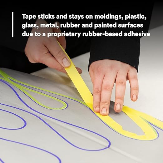 3M Automotive Refinish Masking Tape, 36 mm x 55 m, High-Temperature Resistant – 4-Pack for Clean Paint Lines