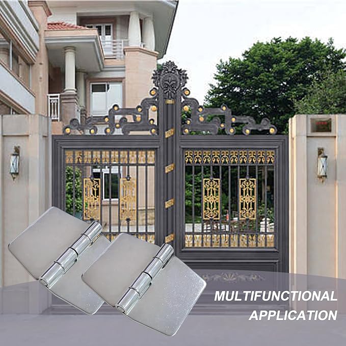4 Pieces Heavy Duty Weldable Hinges, Steel Butt Hinge Design for Heavy Gates and Doors Corrosion Rust Resistant 2.4 x 2.9 inch
