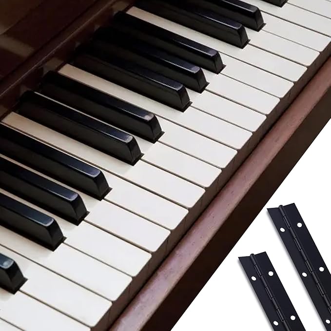 2PCS Heavy Duty Piano Hinge 30 Inch x 1.2 Inch Open Width Stainless Steel Black Continuous Hinge for Cabinet, Door, DIY Wood Boxes, 0.047" Leaf Thickness