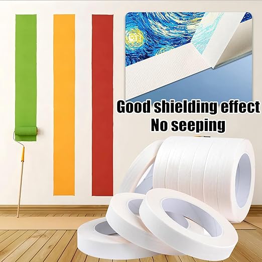Masking Tape, 20 Packs White Masking Tape, 0.75 Inch X 55 Yards X 20 Rolls, 1100 Yards in Total. for General Purpose Use, Painting, Crafting, School Stationery, Arts, Home Use etc.