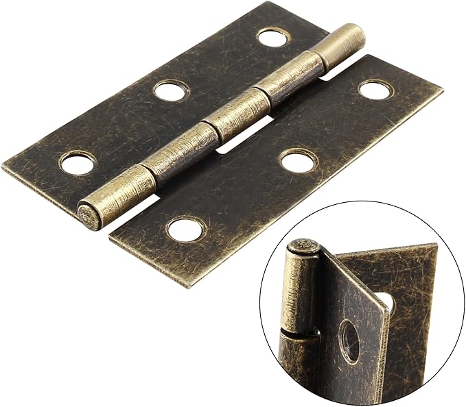 Murtenze 12 Pack 2.5 Inch Cabinet Hinge, Antique Bronze Butt Hinges with Mounting Screws