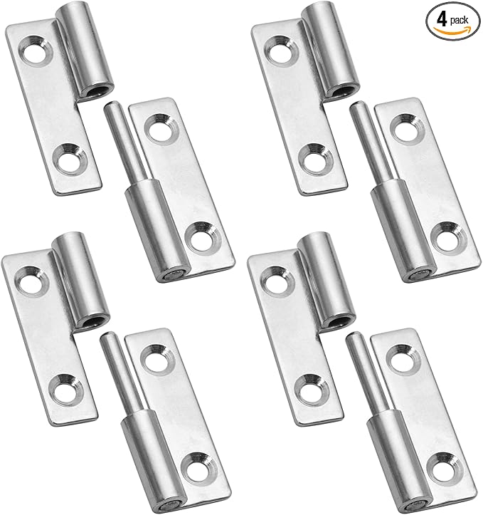 Bonsicoky 4 Pcs Stainless Steel Right Lift-Off Hinges, 2 Inch Detachable Slip Joint Small Flag Hinges with Screws