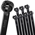 Blulu 8 Pcs Cable Zip Ties 15 Inch 53 lbs Tensile Strength Nylon 66 Black Cable Ties Heavy Duty Self Locking UV Resistant Wire Wraps Multi Purpose for Industrial Indoor Outdoor Use