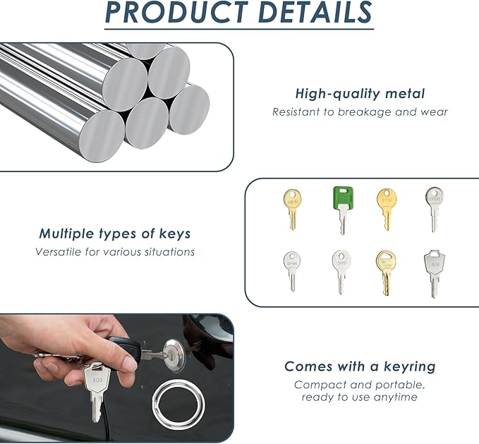 8 PCS Universal Replacement Utility Key Set – CH751 CH501 CH545 A126 CAT74 E114 MK9901 Keys for RV Compartments, Truck Toolboxes, Dispensers & Maintenance Equipment