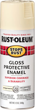 Rust-Oleum 7794830 Stops Rust Spray Paint, 12 oz, Gloss Antique White