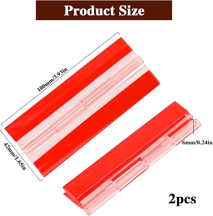 2 Pcs Acrylic Small Plastic Hinges - Continuous Transparent Self-Adhesive Folding Hinge Tools for Cabinet Drawer Furniture Aquarium DIY Crafts Display Stand 100x42 mm