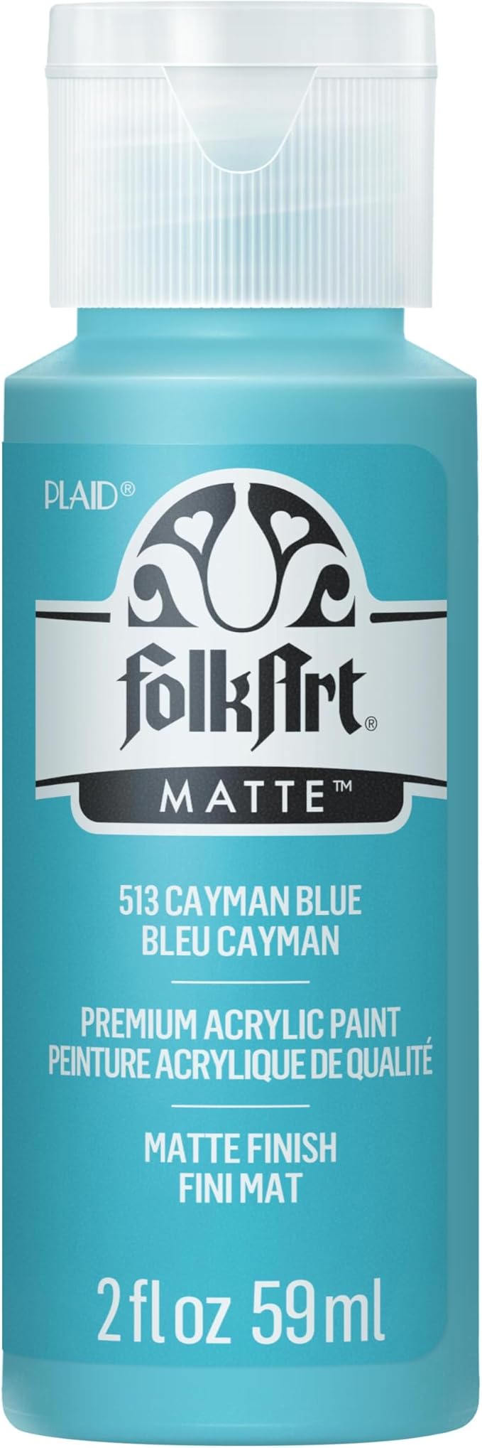 FolkArt Acrylic Paint in Assorted Colors (2 oz), 513, Cayman Blue