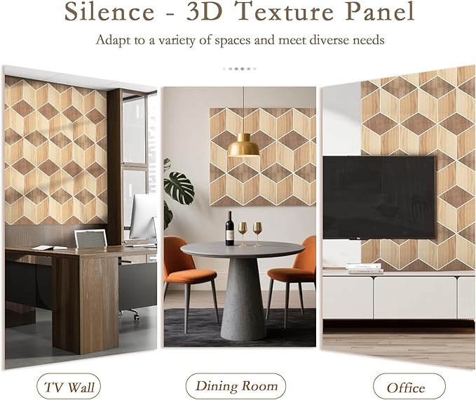 12Pack Acoustic Panels, Self-Adhesive Sound Proof Panels for Walls, Decorative Wood Grain Printing Sound Dampening Panel Sound Absorption Tile for Studio, Office, Home, 12×12×0.4", Light Walnut Grain
