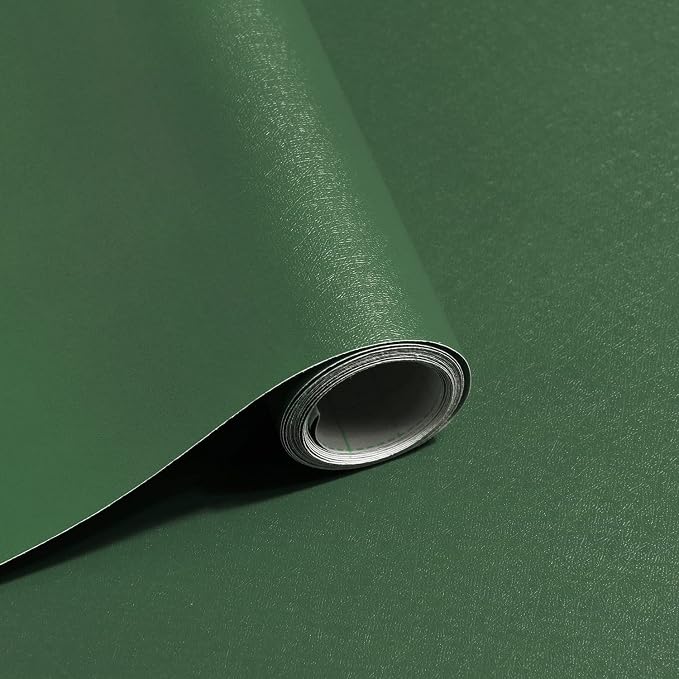 Safiyya 118"x17.7" Olive Green Peel and Stick Wallpaper Solid Color Dark Green Contact Paper Temporary Self Adhesive Contact Paper Decorative Wallpaper Vinyl Rolls for Wall