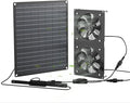 FlexSolar 12W Solar Panel Powered Fan Kit, Dual Waterproof IP65 Fans, 2500RPM High Speed, Solar Exhaust/Intake Fan for Chicken Coop, Greenhouse, Dog House, Pet House, Outdoor Shed Ventilation