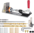 Kosmi pocket hole jig Kit,Professional Woodworking Dowel Jig Kit,Upgraded All-Metal Pocket Screw Jig for Carpentry Joinery Men,Set Jig Wood Woodwork Guides Joint Angle Tool Carpentry Locator
