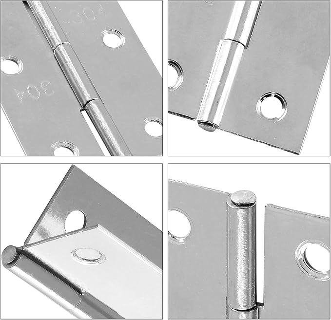 Biaungdo 10 Pack 1 Inch Butt Hinge, Stainless Steel Folding Butt Hinges, Cabinet Mini Hinges Small Box Hinges Door Hinge Rectangle