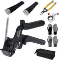 Metal Zip Ties Gun Kit, with 300pcs Uv Resistant Metal Zip, Heavy Duty Adjustable Fastening Cutting Tie Tool Sets，for Chainlink Fence,Exhaust Pipe, Chicken Coop, Farm Use.