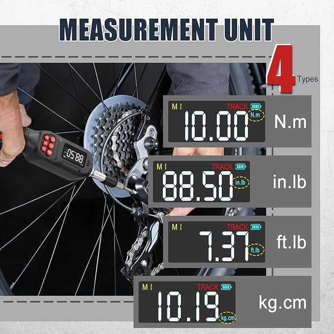 VANPO Digital Torque Screwdriver, 4.42-88.5 in.lb, ±2% Accuracy | 0.5-10 Nm, 1/4" Electrician Torque Screwdriver Set with 31Bits, LCD Display & Audible Buzzer for Bike & Precision Electronics