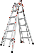 Little Giant Ladders Velocity 26-Ft Folding Multi-Position Ladder, Aluminum, 300 lb Load Capacity, Type 1A Extra Heavy Duty, 26-Ft Reach, with Ratchet Levelers and Wheels (15426-801)