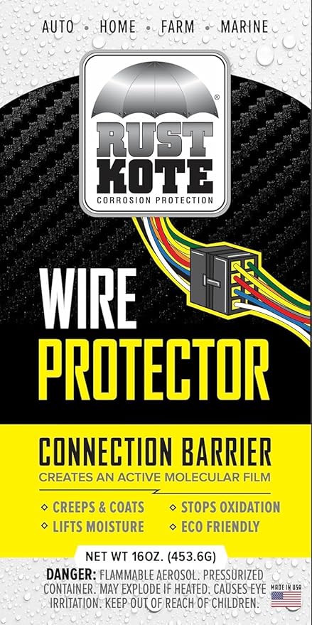 Rust Kote Corrosion Protection 6 Pack - RustKote Wire Protector - Aerosol Can 15oz - Stops Oxidation - Lifts and Repels Moisture - Car/Trailers/RV/Bus/Farm Equipment