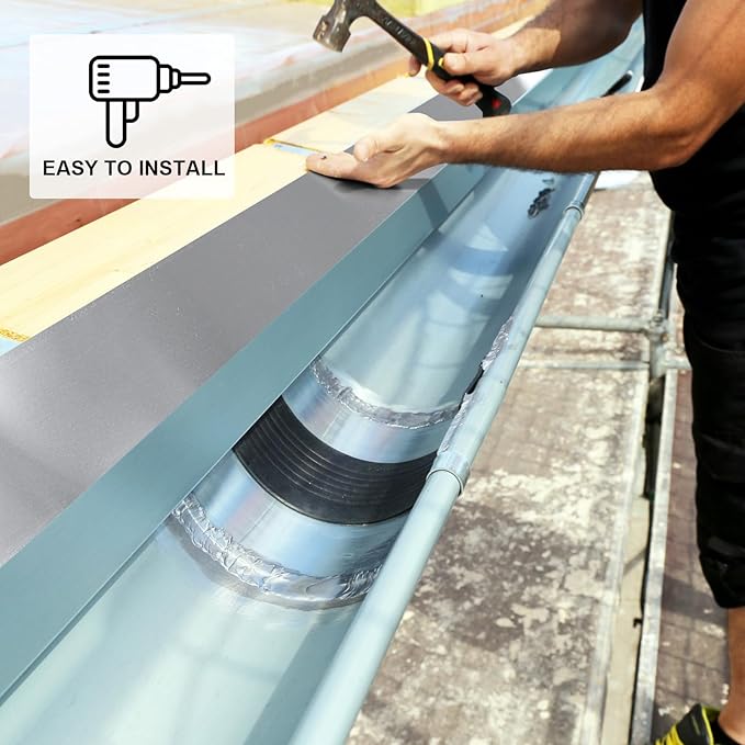 Therwen 2 Roll Aluminum Flashing Roll Metal Aluminum Roof Panels 0.2 mm Thickness Roof Flashing Strip for Sealing Windows Doors Siding Backyard Stains Moss and Mildew Prevention (14" x 10')