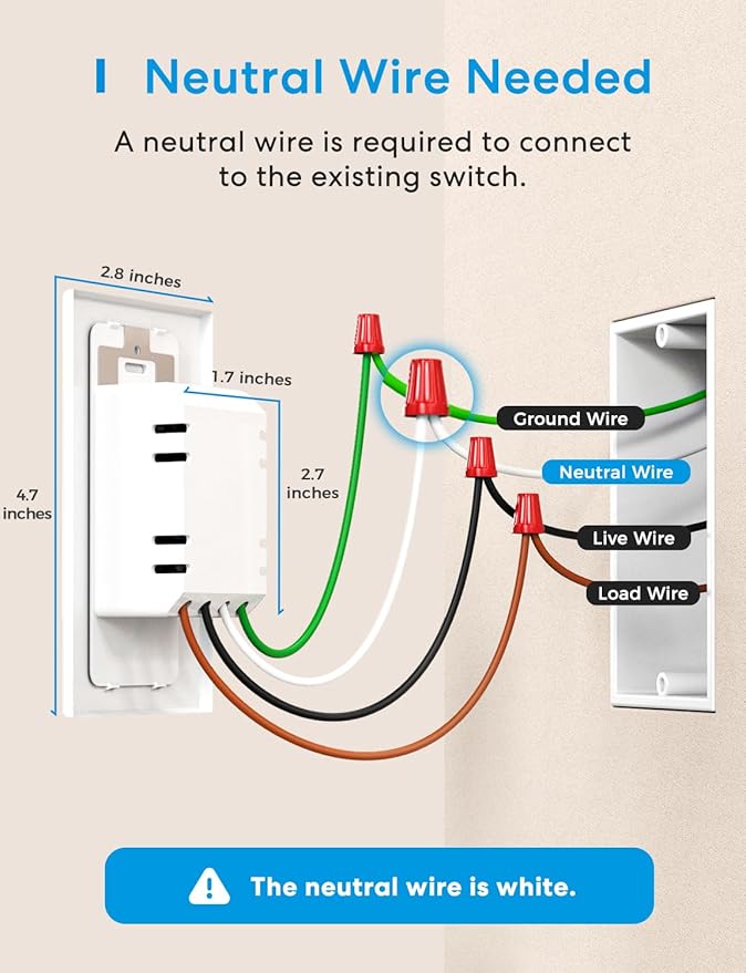 meross Smart Light Switch 2 Pack Supports Apple HomeKit, Siri, Alexa, Google Assistant & SmartThings, 2.4GHz Wi-Fi Single Pole Light Switch, Neutral Wire Required, No Hub Required