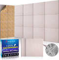 BSHEAD 10 pcs 165dtex Microfiber Acoustic Panels ，Self-Adhesive Soundproof Wall Panels, 12 x 12 x 0.4 in Sound Proof Foam Panels for Walls, High Density, Noise Dampening Panels for Home Studio（Camel）