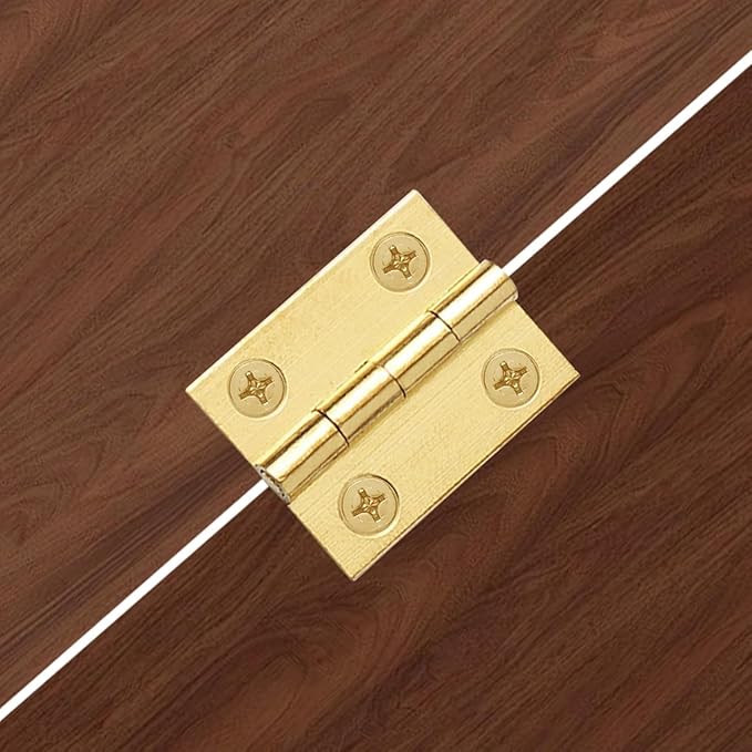 Mini Solid Brass Hinges Cabinet Drawer Butt Hinges for Jewelry Chest Wood Box,1/1.5/2.5Inch,Butt Hinges,8PCS (1.5Inch)