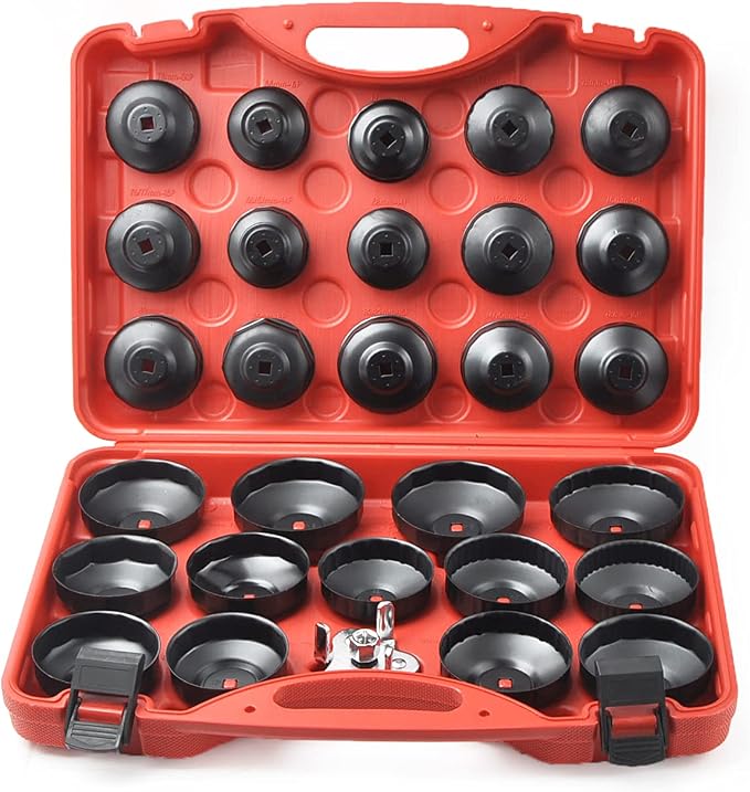 Compatible for 30PCS Cup Type Oil Filter Wrench Set Socket Tool Set for Mercedes BMW VW Audi Volvo Ford