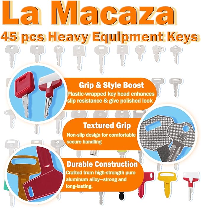 Heavy Equipment Key Set, Construction Keys,Construction Equipment Multi Keys fit Common Major Equipment Manufactures Forlift Excavator Tractor Lodaer