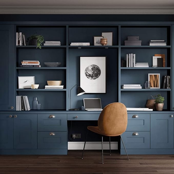 DWIL Matte Finish Furniture Paint - 5 Oz Wood Paint for Cabinets, Doors, Tables, and Dressers Refinishing - Water-Based, Non-Toxic & Odorless, Easy to Apply(Bronze blue)-Trial Pack