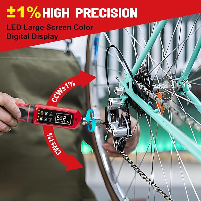 1/4" Digital Torque Screwdriver, 0.4-26.6in-lbs, for Precision | 0.045-3Nm Digital Screwdriver Set with Vibration, Buzzer & LED Alert, 9 Preset Mode 5 Units for Gunsmithing, Scope Mounting