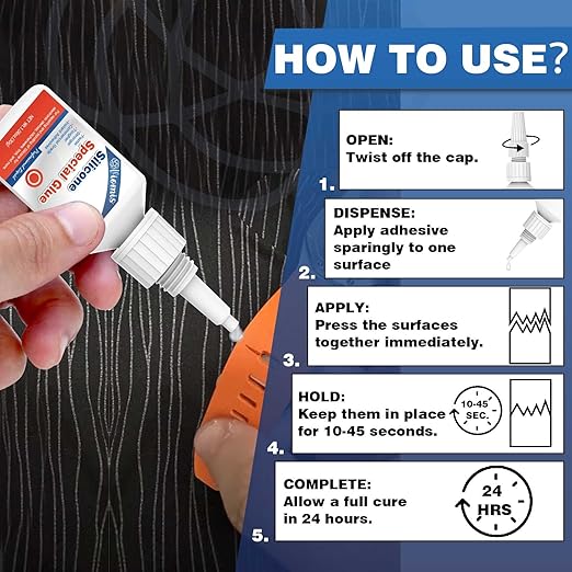 30g Silicone Glue - Strong Adhesive for Repairs and Sealing | Waterproof, Heat-Resistant, and Flexible | Ideal for Glass, Ceramics, Electronics, and More