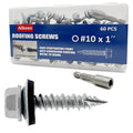 #10 x 1 Hex Head Sheet Metal Roof Screws, Rustpert Coating Metal to Wood siding Screws, 60 Pieces