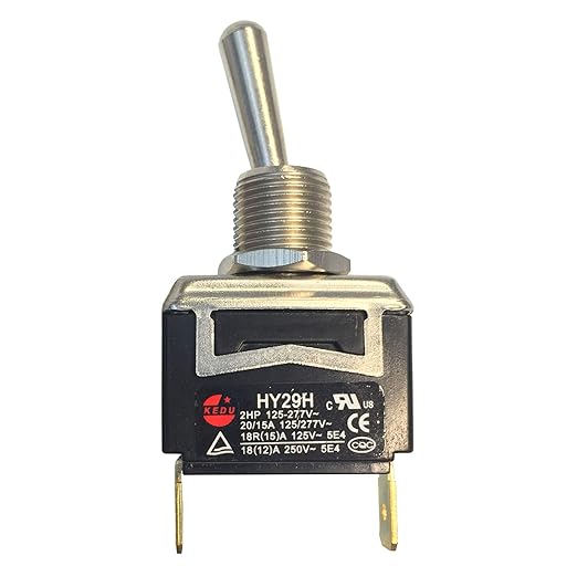 Gardner Bender GSW-127 Heavy-Duty Electrical Toggle Switch, SPST, ON-OFF, 20 A/125V AC, Spade Terminal