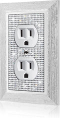 1 Pcs Shiny Rhinestones Outlet Covers Wall Plates Light Switch Cover Plate Decorative Imitation Wood Grain Wall Plate Single Toggle Outlet Cover Durable Switch Covers