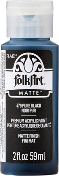 FolkArt Acrylic Paint in Assorted Colors (2 fl oz), 479, Pure Black